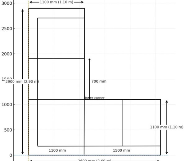 June Modular Custom 4 Piece L-Shape Sofa - CMT 32.5m placeholder